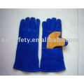 Guantes de soldadura de cuero azul oscuro grano vaca de seguridad para trabajar